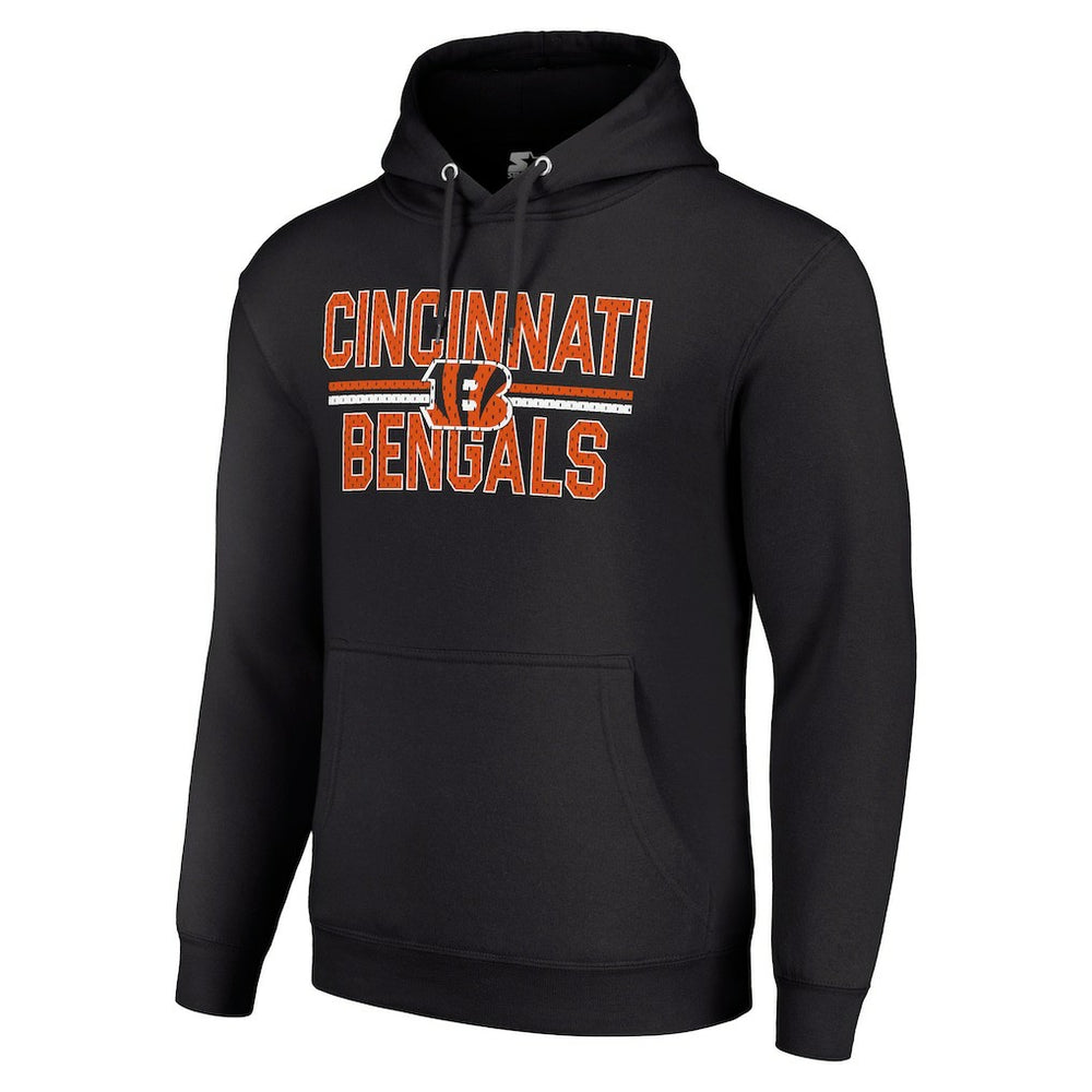 Cincinnati Bengals Starter Unisex Team Mesh Print Graphic Tri-Blend Pullover Hoodie Black - NFL
