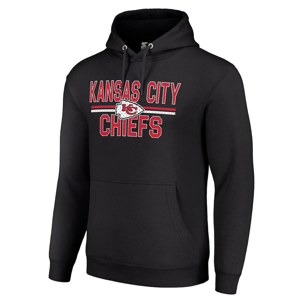 Kansas City Chiefs Starter Unisex Team Mesh Print Graphic Tri-Blend Pullover Hoodie Black - NFL