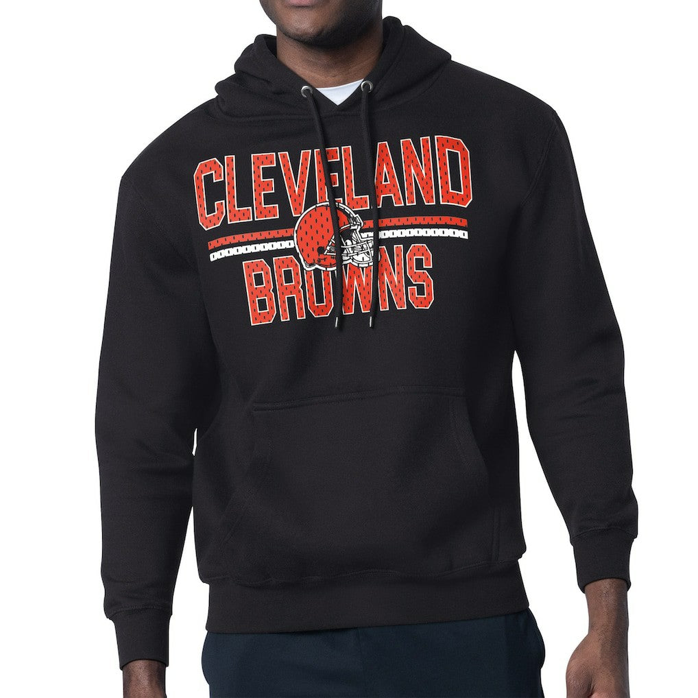 Cleveland Browns Starter Unisex Team Mesh Print Graphic Tri-Blend Pullover Hoodie Black - NFL