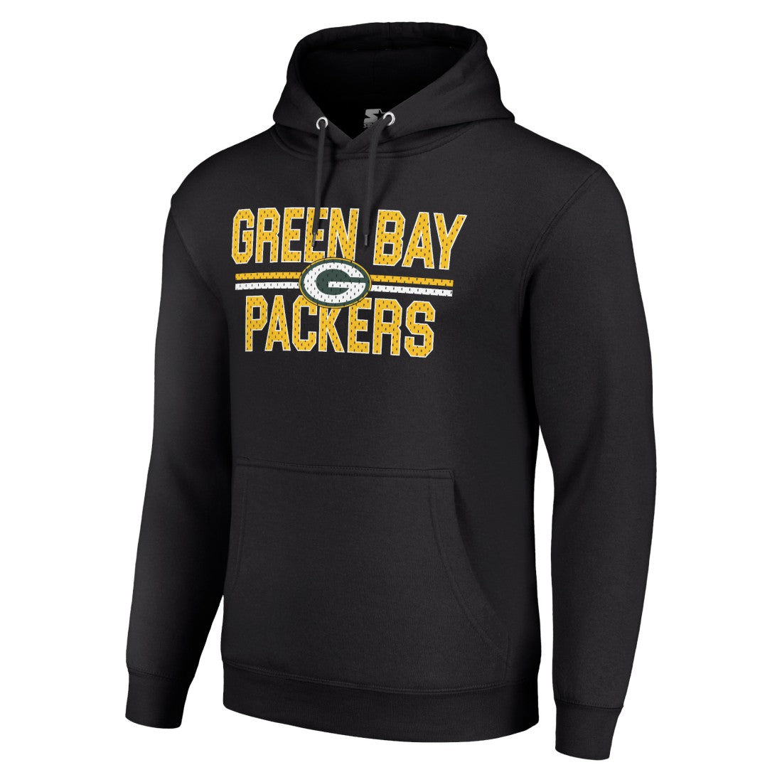 Green Bay Packers Starter Unisex Team Mesh Print Graphic Tri-Blend Pullover Hoodie Black - NFL