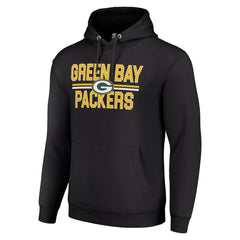Green Bay Packers Starter Unisex Team Mesh Print Graphic Tri-Blend Pullover Hoodie Black - NFL