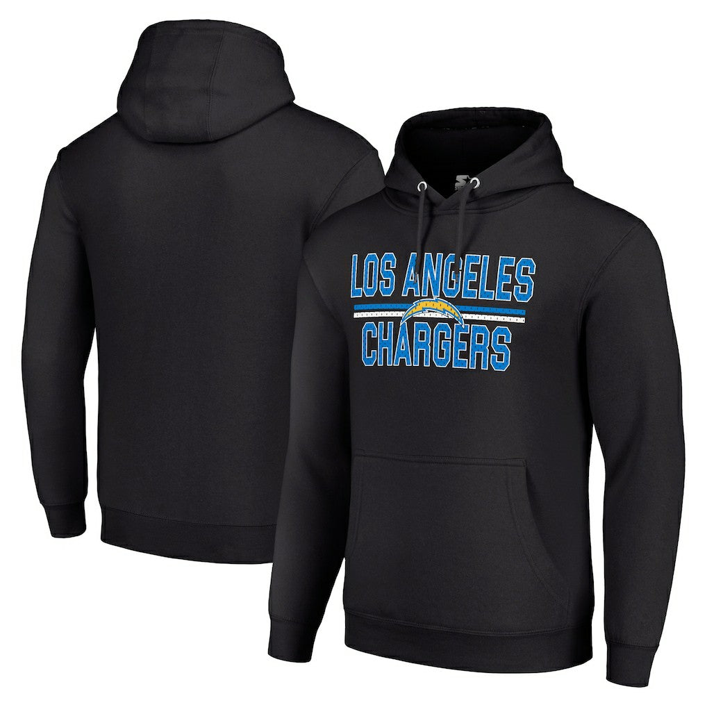 Los Angeles Chargers Starter Unisex Team Mesh Print Graphic Tri-Blend Pullover Hoodie Black - NFL