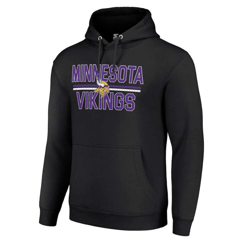 Minnesota Vikings Starter Unisex Team Mesh Print Graphic Tri-Blend Pullover Hoodie Black - NFL