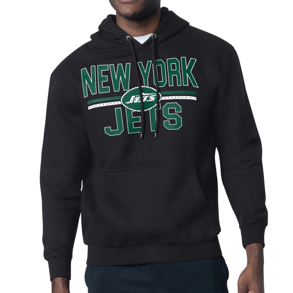New York Jets Starter Unisex Team Mesh Print Graphic Tri-Blend Pullover Hoodie Black - NFL
