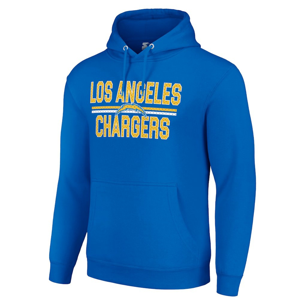 Los Angeles Chargers Starter Unisex Team Mesh Print Graphic Tri-Blend Pullover Hoodie Royal - NFL
