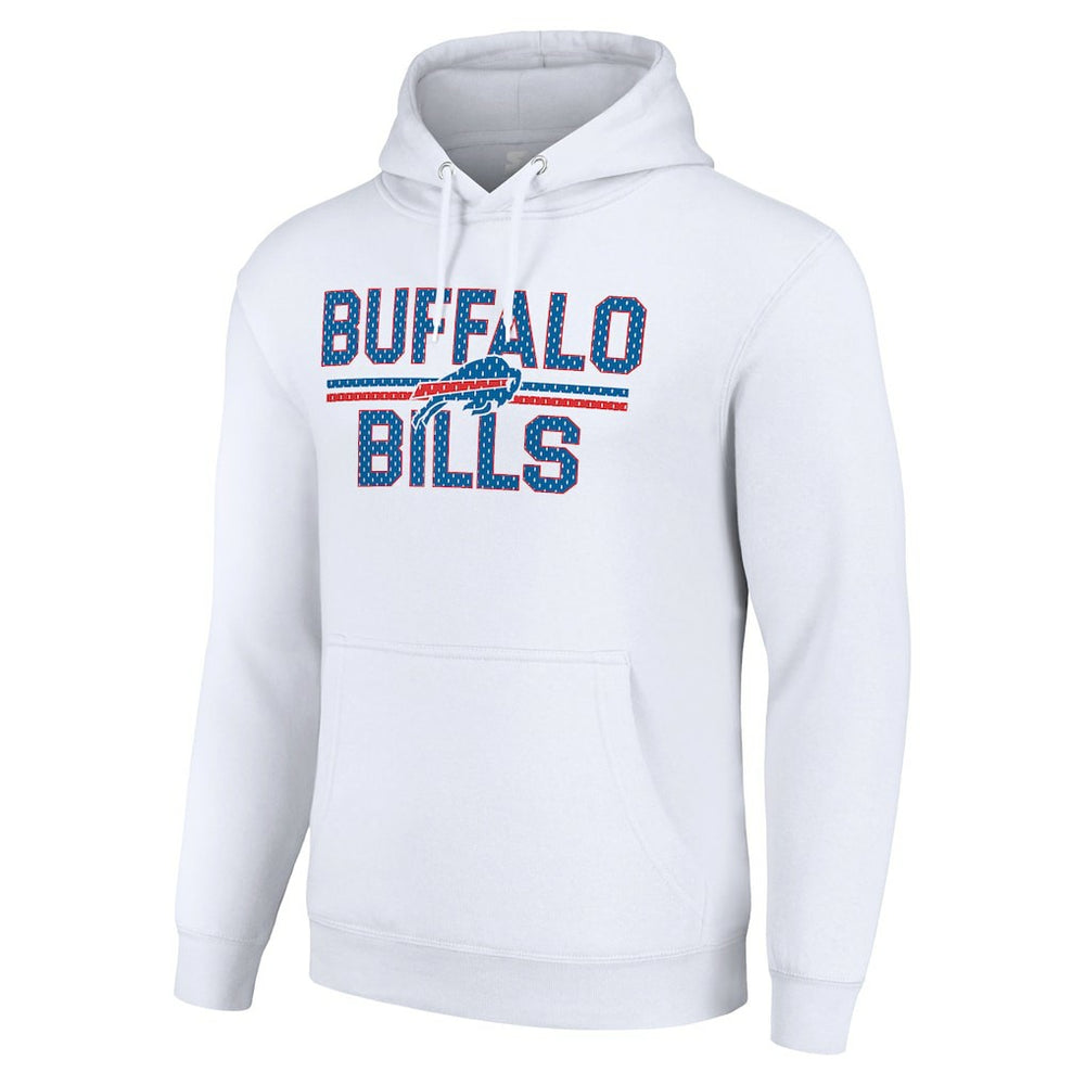 Buffalo Bills Starter Unisex Team Mesh Print Graphic Tri-Blend Pullover Hoodie White - NFL