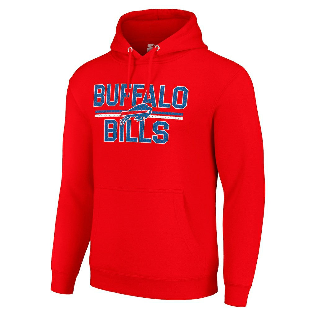 Buffalo Bills Starter Unisex Team Mesh Print Graphic Tri-Blend Pullover Hoodie Red - NFL