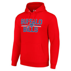 Buffalo Bills Starter Unisex Team Mesh Print Graphic Tri-Blend Pullover Hoodie Red - NFL
