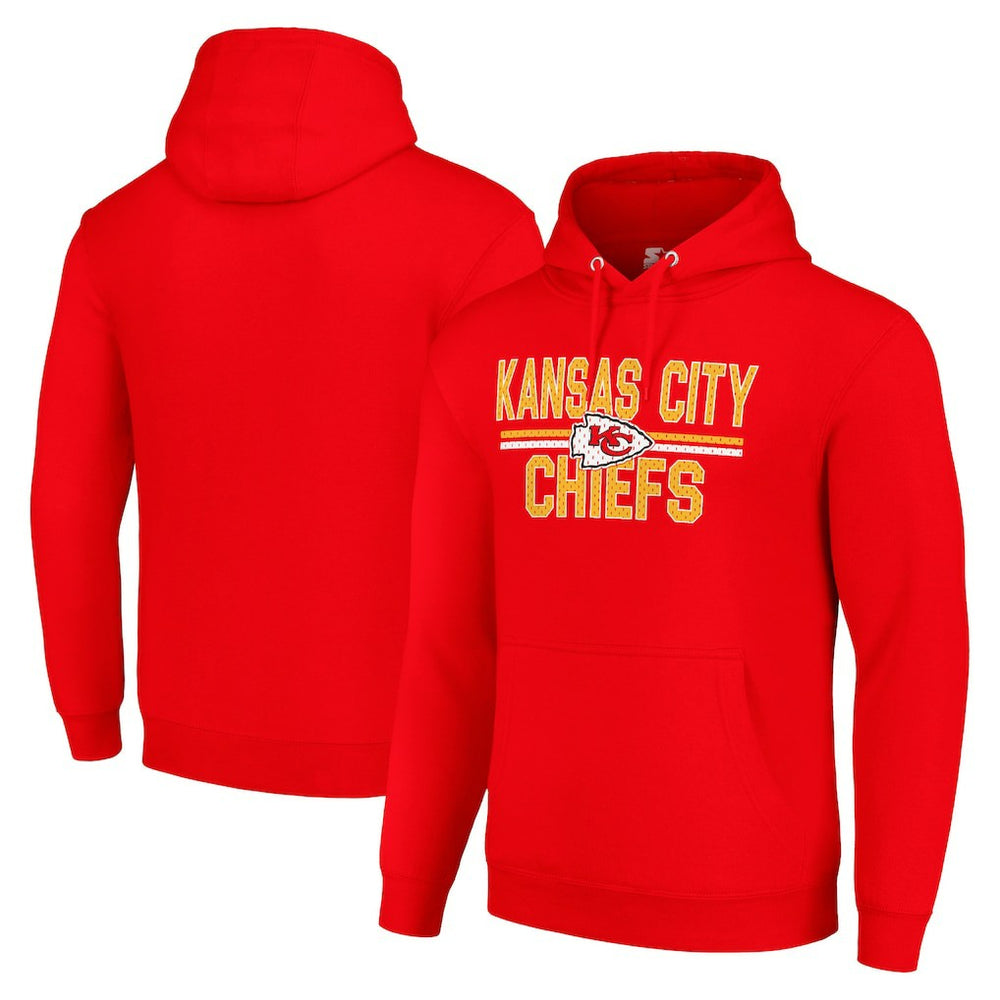 Kansas City Chiefs Starter Unisex Team Mesh Print Graphic Tri-Blend Pullover Hoodie Red - NFL