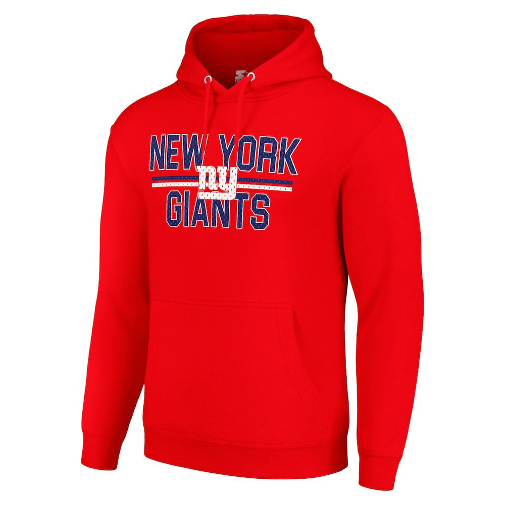 New York Giants Starter Unisex Team Mesh Print Graphic Tri-Blend Pullover Hoodie Red - NFL