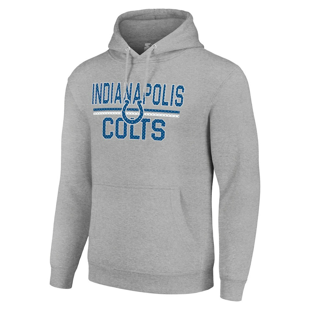 Indianapolis Colts Starter Unisex Team Mesh Print Graphic Tri-Blend Pullover Hoodie Heather Gray - NFL