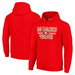 San Francisco 49ers Starter Unisex Team Mesh Print Graphic Tri-Blend Pullover Hoodie Scarlet - NFL