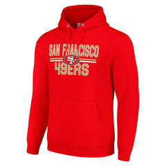 San Francisco 49ers Starter Unisex Team Mesh Print Graphic Tri-Blend Pullover Hoodie Scarlet - NFL