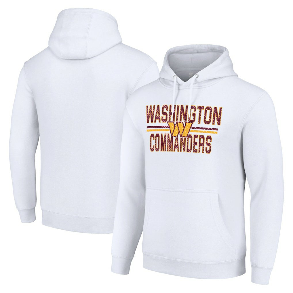 Washington Commanders Starter Unisex Team Mesh Print Graphic Tri-Blend Pullover Hoodie White - NFL