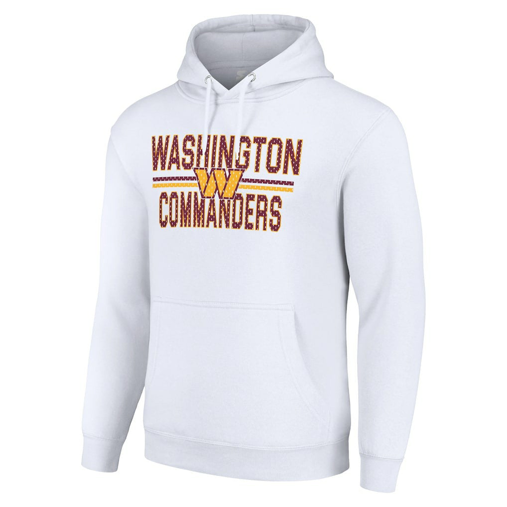 Washington Commanders Starter Unisex Team Mesh Print Graphic Tri-Blend Pullover Hoodie White - NFL