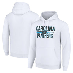 Carolina Panthers Starter Unisex Team Mesh Print Graphic Tri-Blend Pullover Hoodie White - NFL