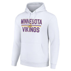 Minnesota Vikings Starter Unisex Team Mesh Print Graphic Tri-Blend Pullover Hoodie White - NFL