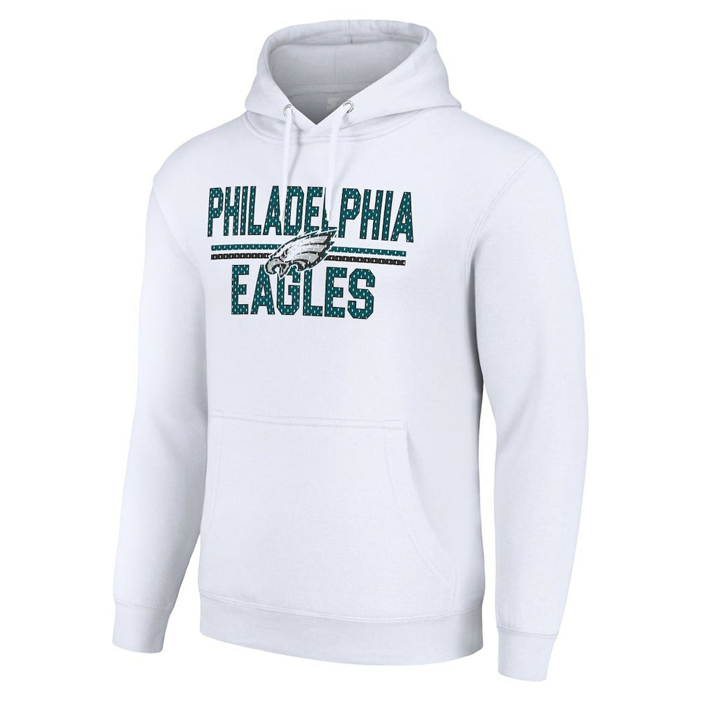 Philadelphia Eagles Starter Unisex Team Mesh Print Graphic Tri-Blend Pullover Hoodie White - NFL