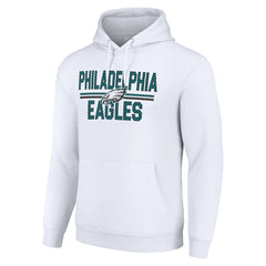 Philadelphia Eagles Starter Unisex Team Mesh Print Graphic Tri-Blend Pullover Hoodie White - NFL