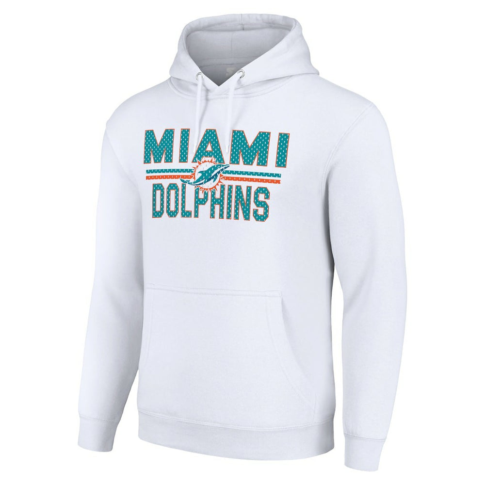 Miami Dolphins Starter Unisex Team Mesh Print Graphic Tri-Blend Pullover Hoodie White - NFL