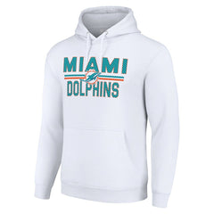 Miami Dolphins Starter Unisex Team Mesh Print Graphic Tri-Blend Pullover Hoodie White - NFL