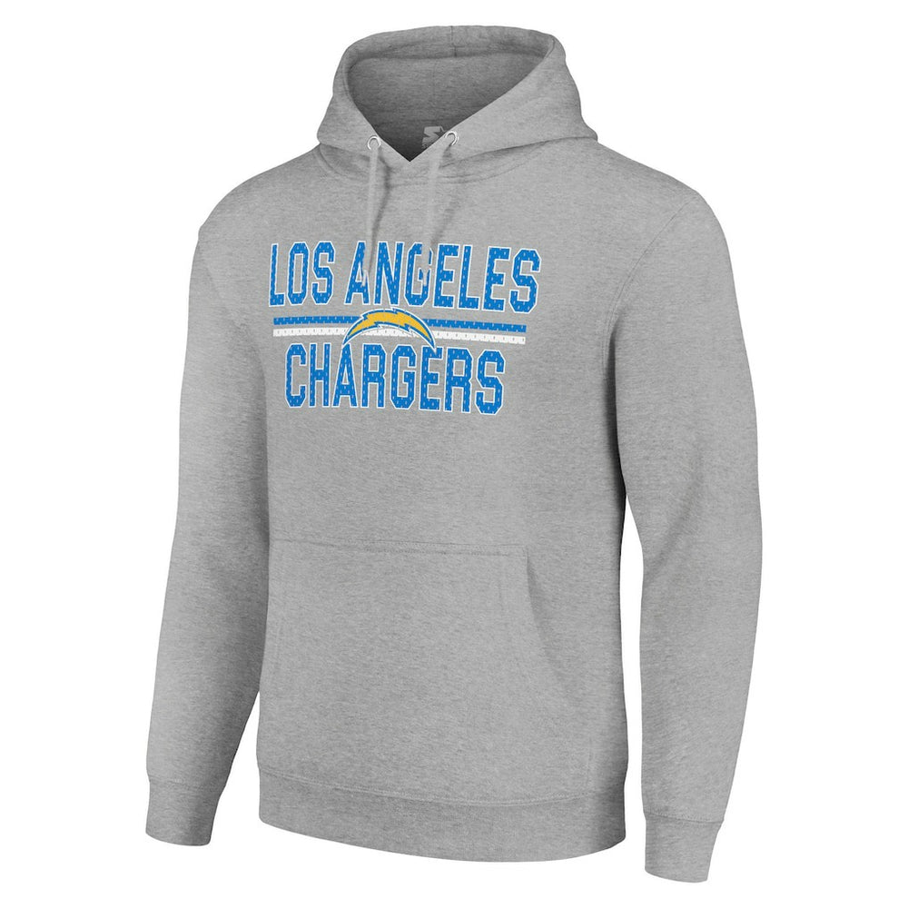 Los Angeles Chargers Starter Unisex Team Mesh Print Graphic Tri-Blend Pullover Hoodie Heather Gray - NFL