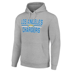 Los Angeles Chargers Starter Unisex Team Mesh Print Graphic Tri-Blend Pullover Hoodie Heather Gray - NFL