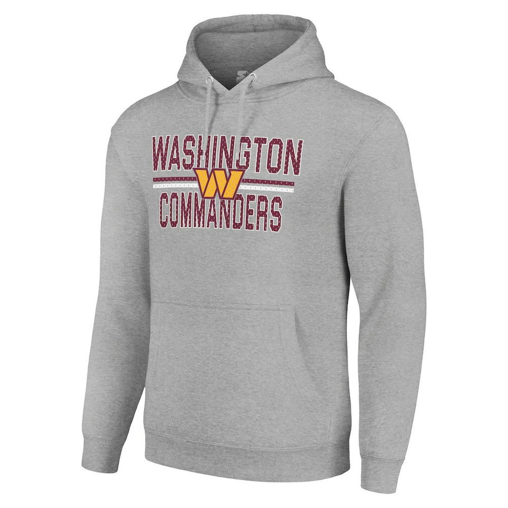 Washington Commanders Starter Unisex Team Mesh Print Graphic Tri-Blend Pullover Hoodie Heather Gray - NFL