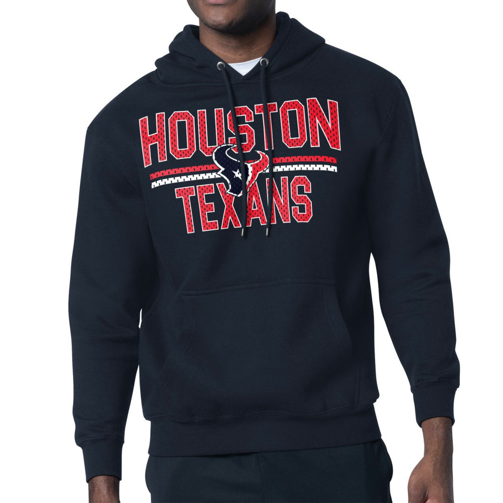 Houston Texans Starter Unisex Team Mesh Print Graphic Tri-Blend Pullover Hoodie Navy - NFL