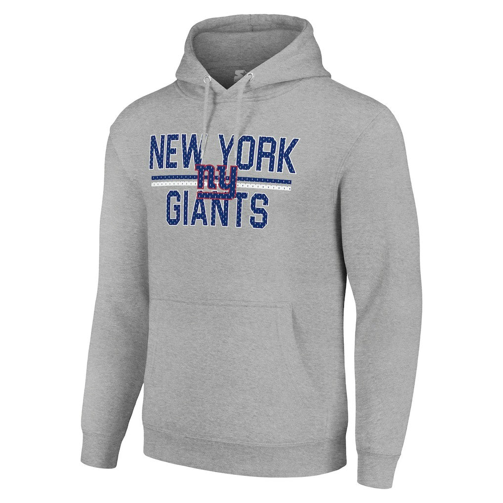 New York Giants Starter Unisex Team Mesh Print Graphic Tri-Blend Pullover Hoodie Heather Gray - NFL