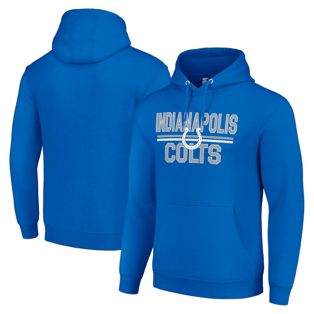 Indianapolis Colts Starter Unisex Team Mesh Print Graphic Tri-Blend Pullover Hoodie Royal - NFL