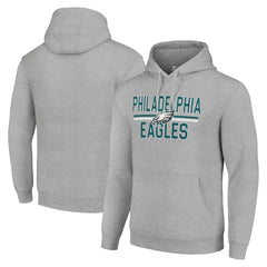 Philadelphia Eagles Starter Unisex Team Mesh Print Graphic Tri-Blend Pullover Hoodie Heather Gray - NFL