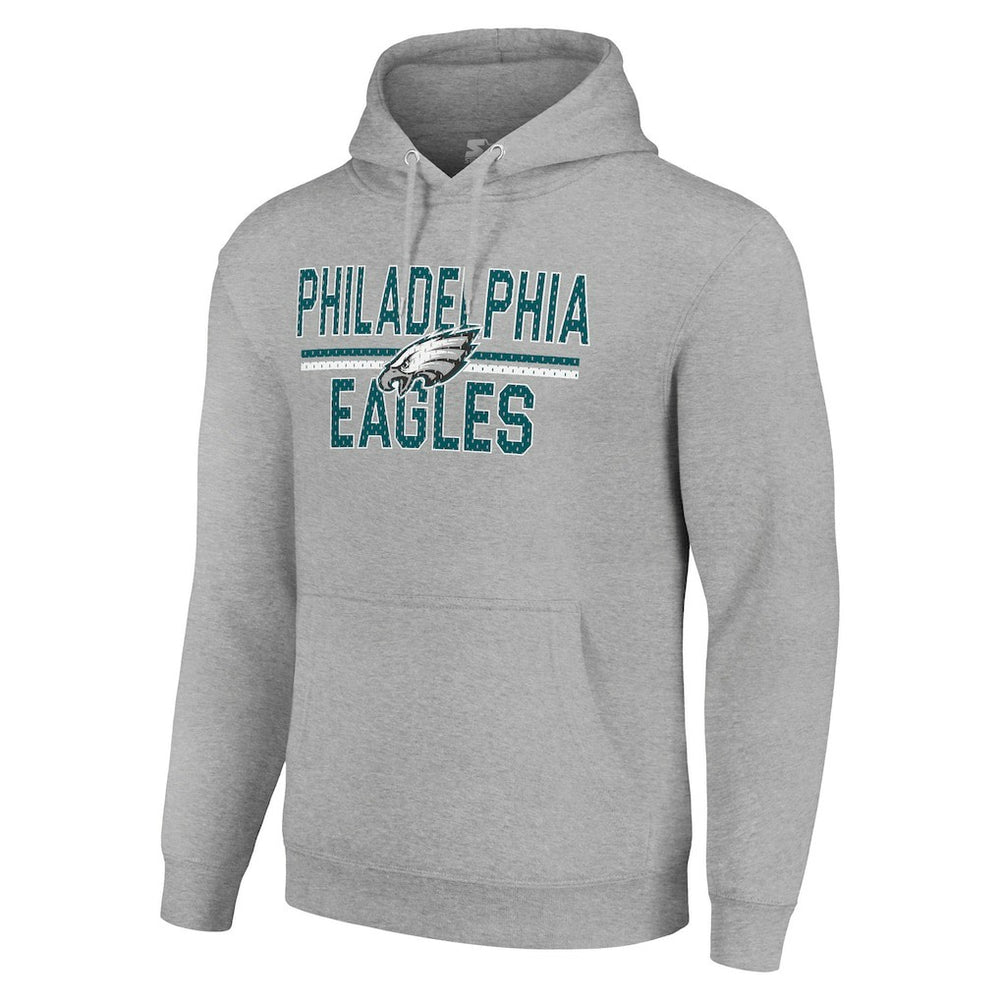 Philadelphia Eagles Starter Unisex Team Mesh Print Graphic Tri-Blend Pullover Hoodie Heather Gray - NFL