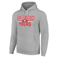 San Francisco 49ers Starter Unisex Team Mesh Print Graphic Tri-Blend Pullover Hoodie Heather Gray - NFL