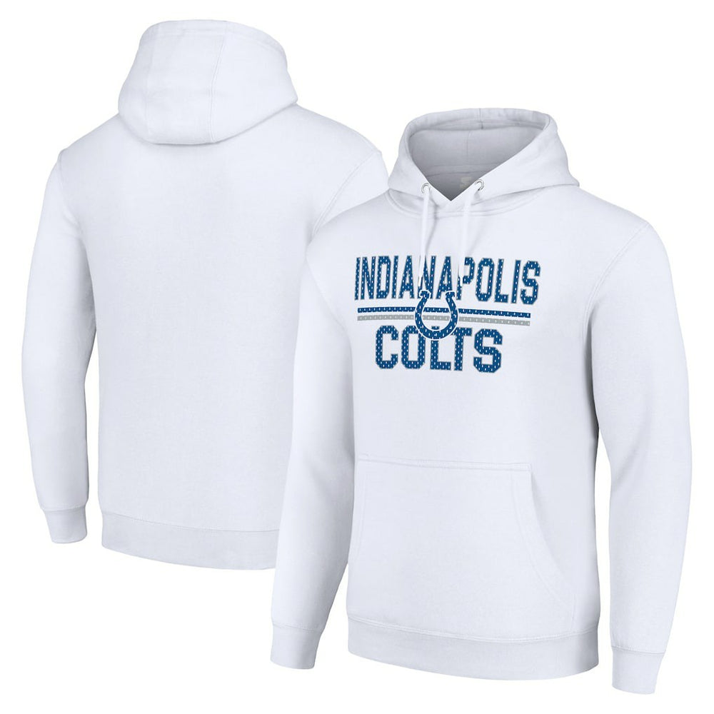 Indianapolis Colts Starter Unisex Team Mesh Print Graphic Tri-Blend Pullover Hoodie White - NFL