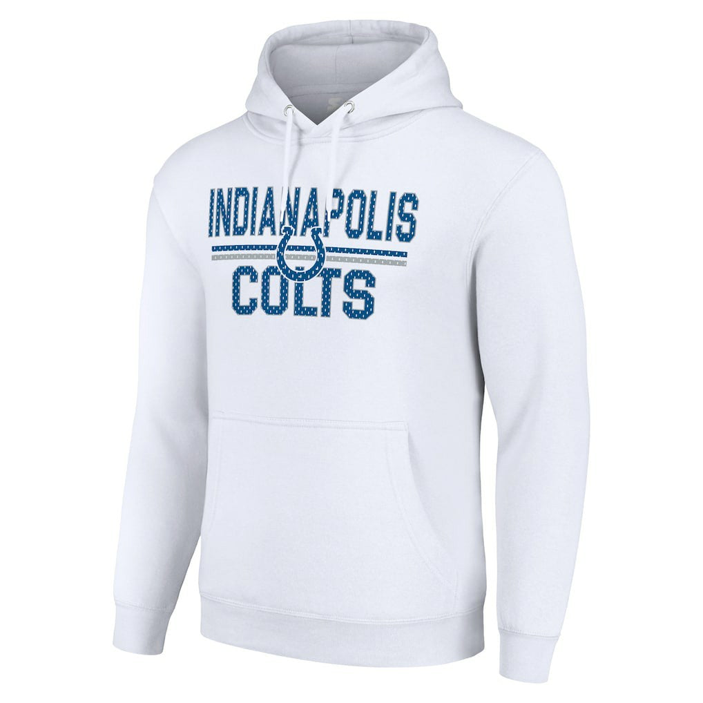 Indianapolis Colts Starter Unisex Team Mesh Print Graphic Tri-Blend Pullover Hoodie White - NFL