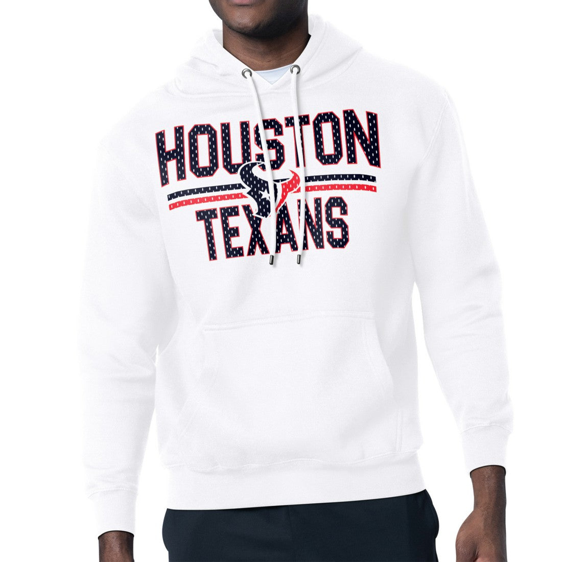 Houston Texans Starter Unisex Team Mesh Print Graphic Tri-Blend Pullover Hoodie White - NFL