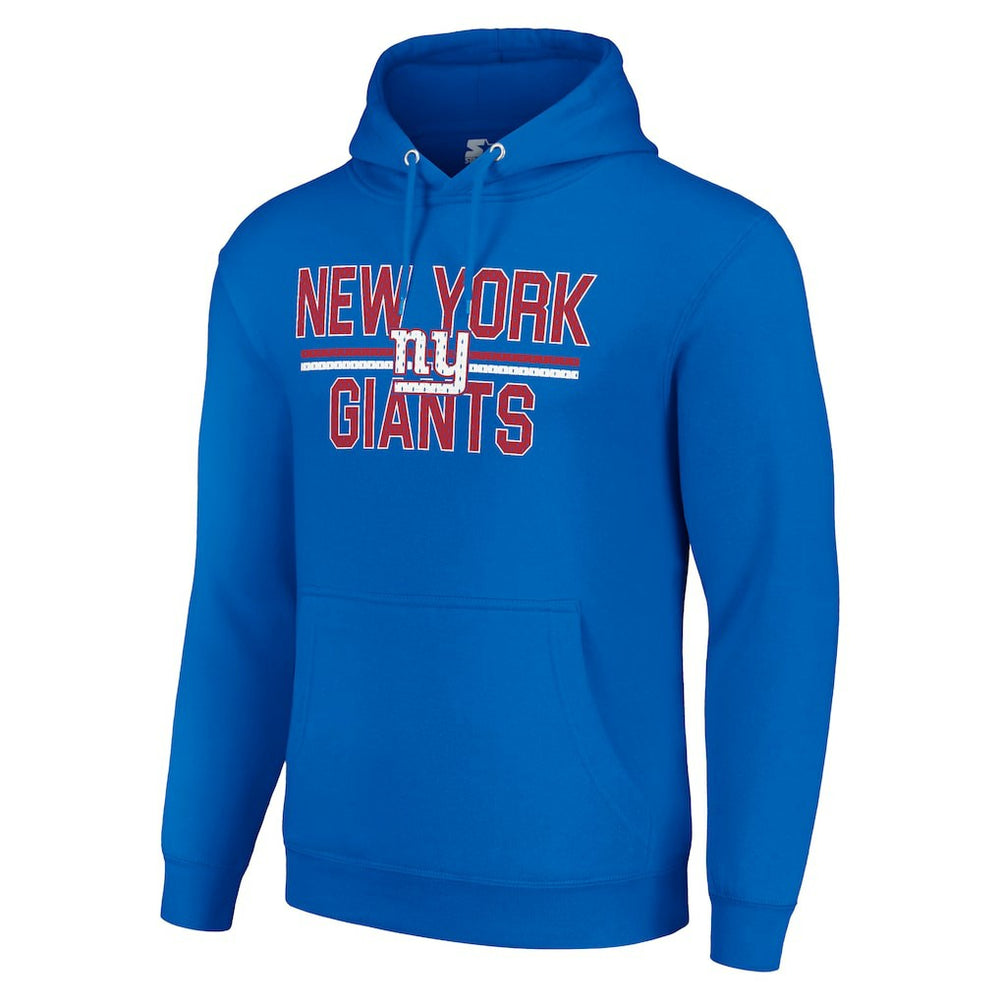 New York Giants Starter Unisex Team Mesh Print Graphic Tri-Blend Pullover Hoodie Royal - NFL