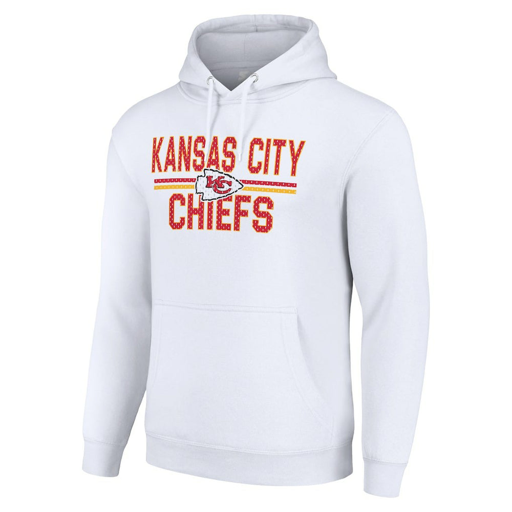 Kansas City Chiefs Starter Unisex Team Mesh Print Graphic Tri-Blend Pullover Hoodie White - NFL