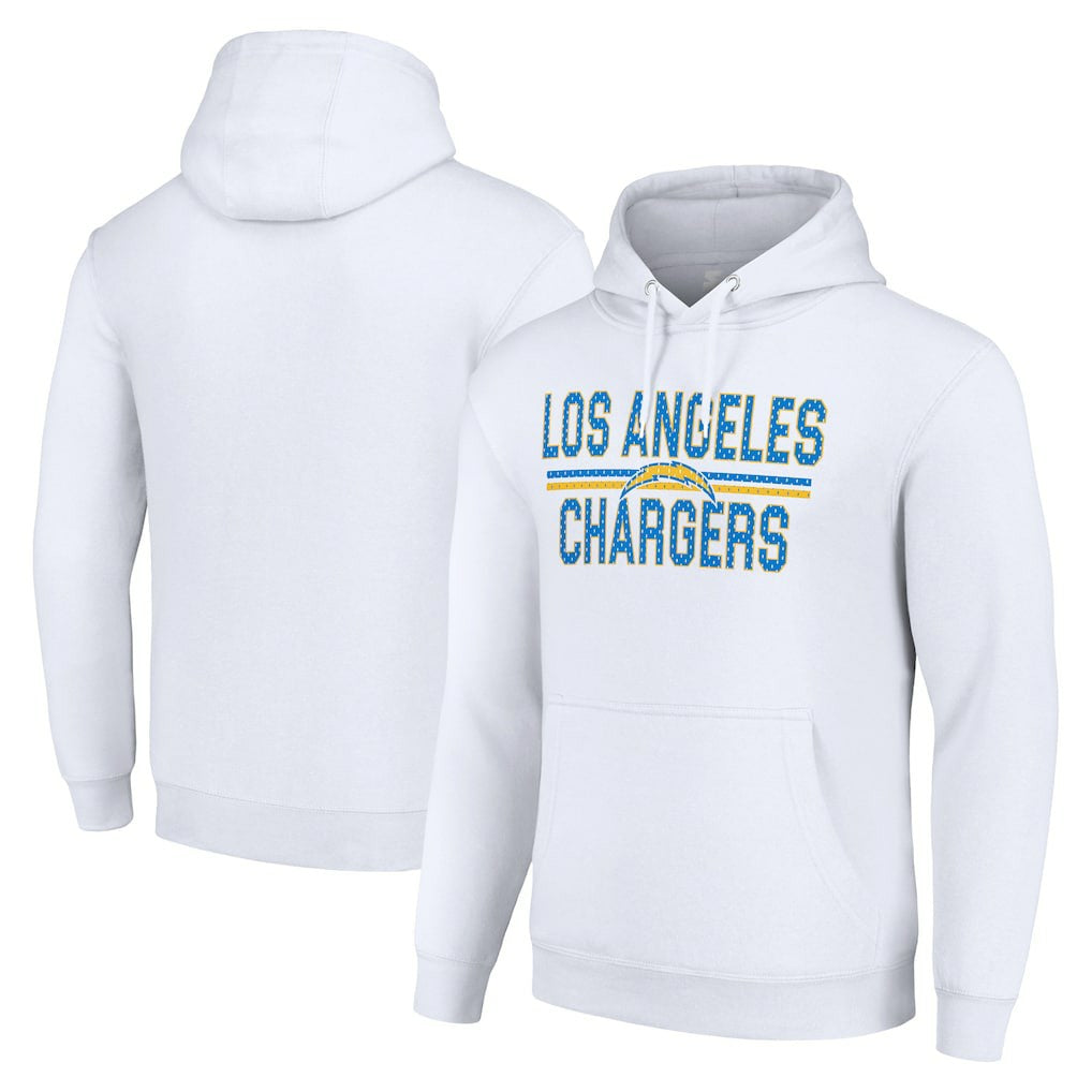 Los Angeles Chargers Starter Unisex Team Mesh Print Graphic Tri-Blend Pullover Hoodie White - NFL