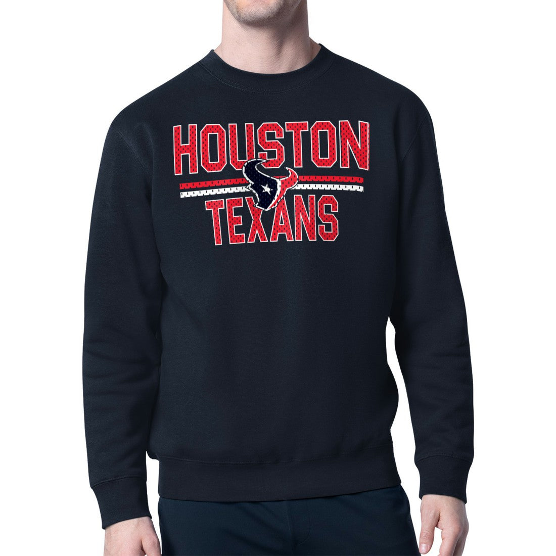 Houston Texans Starter Team Mesh Print Graphic Pullover Sweatshirt Navy - NFL