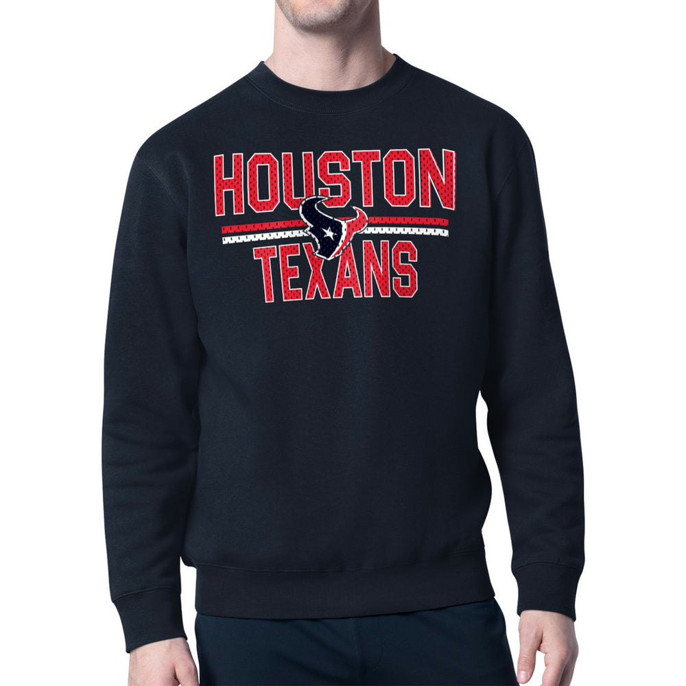 Houston Texans Starter Team Mesh Print Graphic Pullover Sweatshirt Navy - NFL