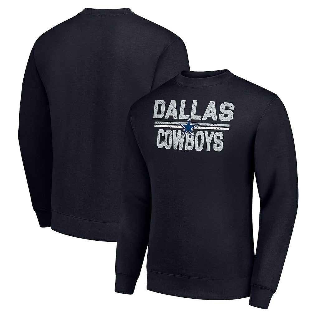 Dallas Cowboys Starter Team Mesh Print Graphic Pullover Sweatshirt Navy - NFL