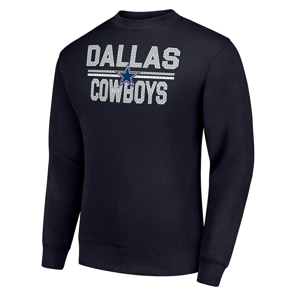 Dallas Cowboys Starter Team Mesh Print Graphic Pullover Sweatshirt Navy - NFL