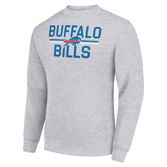 Buffalo Bills Starter Team Mesh Print Graphic Pullover Sweatshirt Heather Gray - NFL