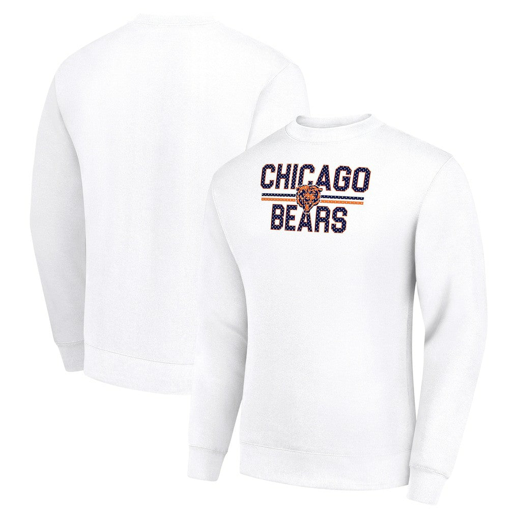 Chicago Bears Starter Team Mesh Print Graphic Pullover Sweatshirt White - NFL