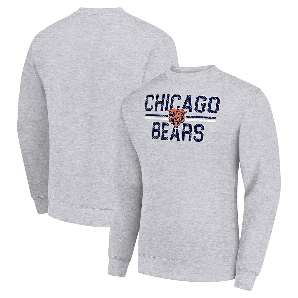 Chicago Bears Starter Team Mesh Print Graphic Pullover Sweatshirt Heather Gray - NFL