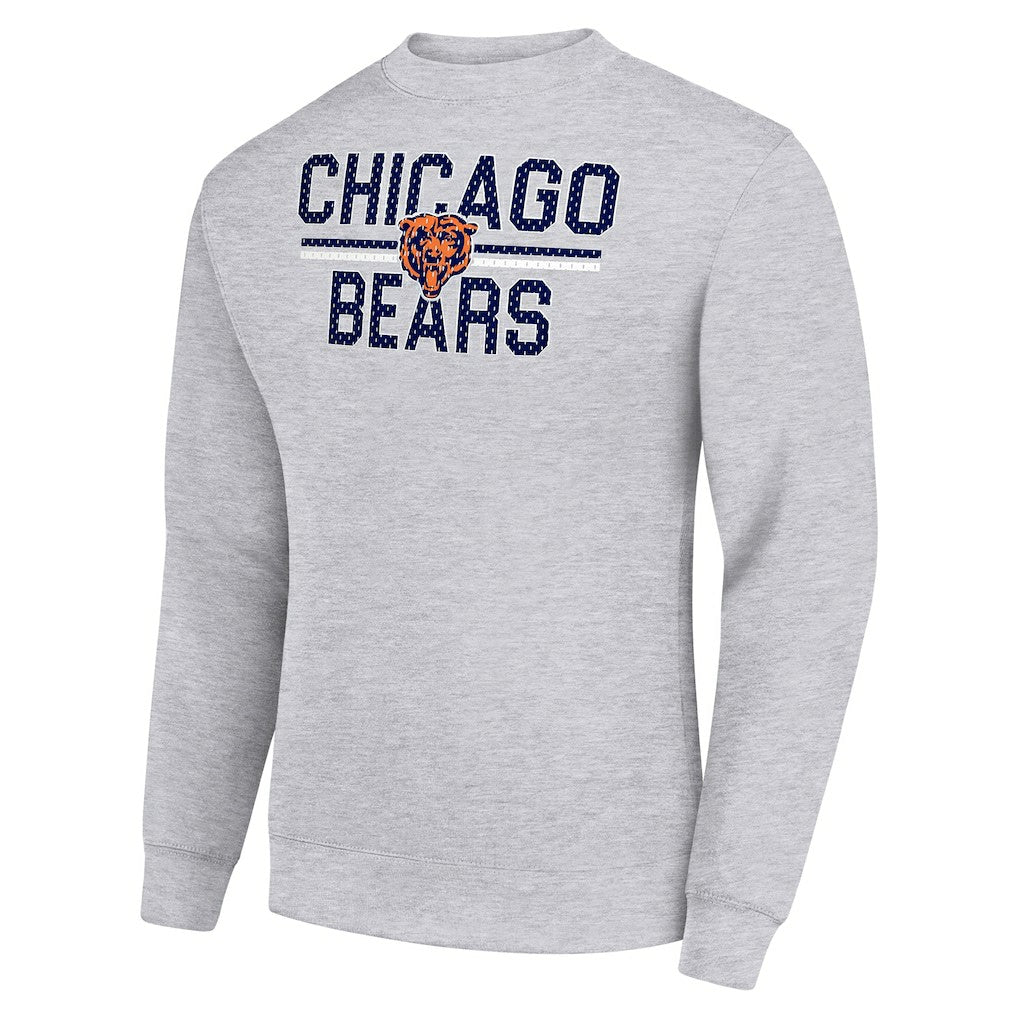Chicago Bears Starter Team Mesh Print Graphic Pullover Sweatshirt Heather Gray - NFL