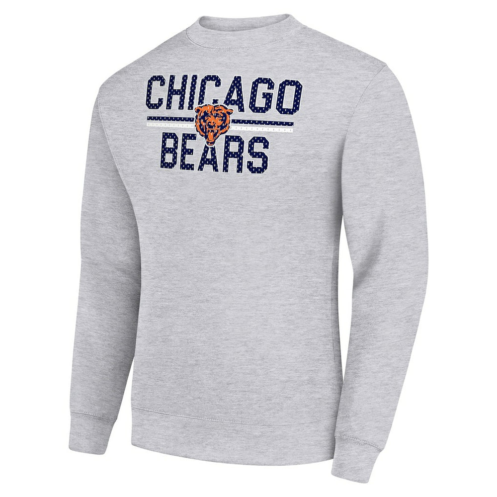 Chicago Bears Starter Team Mesh Print Graphic Pullover Sweatshirt Heather Gray - NFL