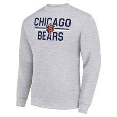 Chicago Bears Starter Team Mesh Print Graphic Pullover Sweatshirt Heather Gray - NFL
